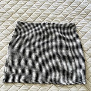 SHEIN Houndstooth Mini Skirt XL Black White